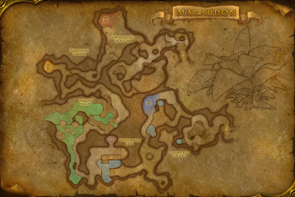 Map of Caverns of Maraudon